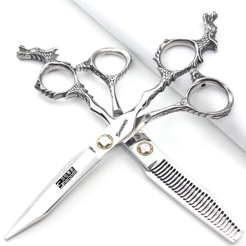 SHARONDS Silver 440c high hardness sharp professional hairdresser scissors 6 inch salon hairdresser special hairdresser scissors. - Image 1
